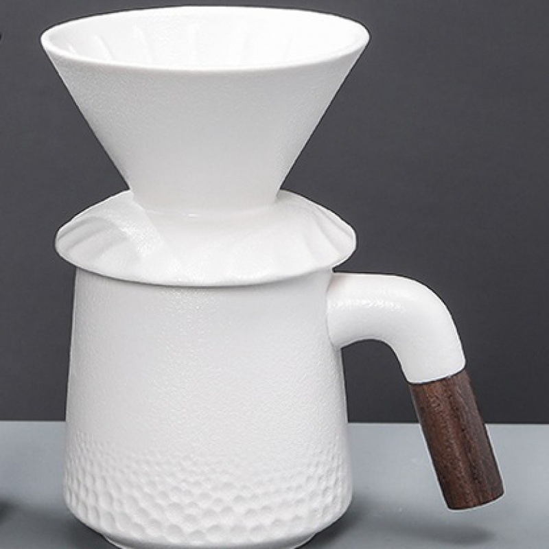 Set ceramic pentru cafea V60 cu filtru, fierbător pour-over și ceașcă de separare a ceaiului