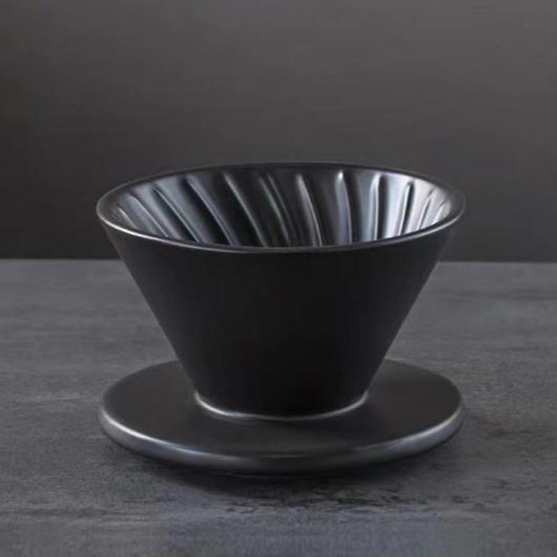 Set ceramic pentru cafea V60 cu filtru, fierbător pour-over și ceașcă de separare a ceaiului