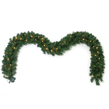Ghirlandă de Crăciun din ratan, 2,7 m, cu cutie de baterii, 50 LED-uri, 8 funcții, decor pentru hoteluri și case