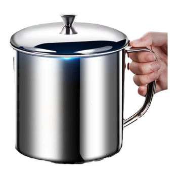 ceașă de ceai din oțel inoxidabil 304, cu capac, calitate alimentară, capacitate mare, pentru grădiniță și uz casnic, cu pereți simpli