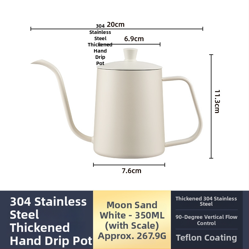 Ceainic pour-over din oțel inoxidabil 304, gură îngustă, control precis al apei pentru cafea filtrată, portabil pentru uz casnic