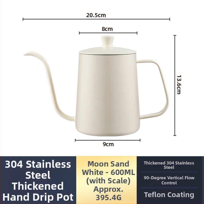 Ceainic pour-over din oțel inoxidabil 304, gură îngustă, control precis al apei pentru cafea filtrată, portabil pentru uz casnic