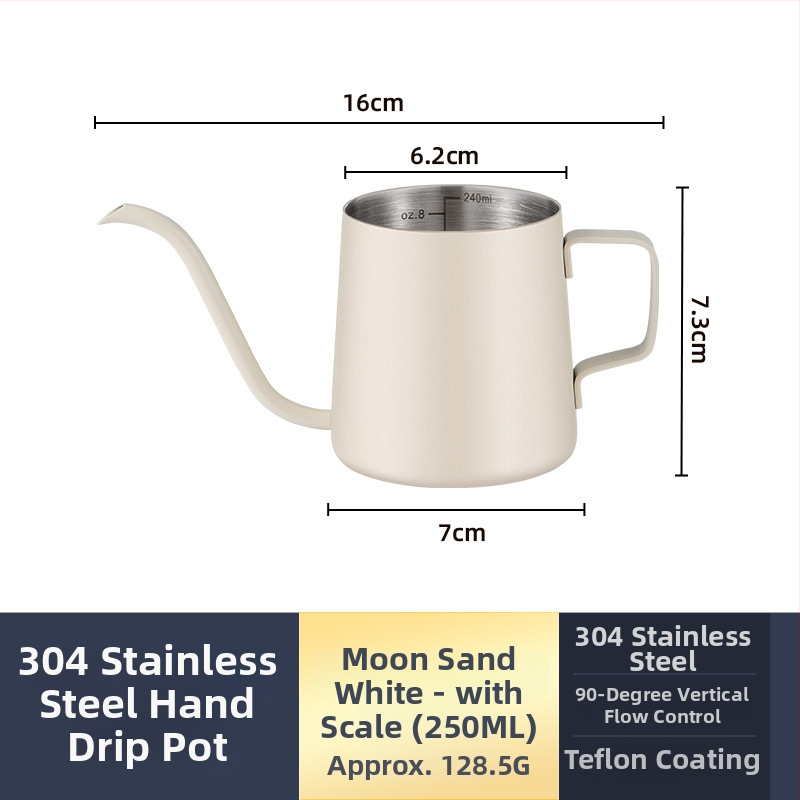 Ceainic pour-over din oțel inoxidabil 304, gură îngustă, control precis al apei pentru cafea filtrată, portabil pentru uz casnic
