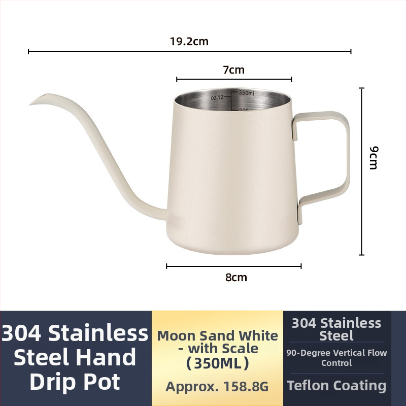 Ceainic pour-over din oțel inoxidabil 304, gură îngustă, control precis al apei pentru cafea filtrată, portabil pentru uz casnic