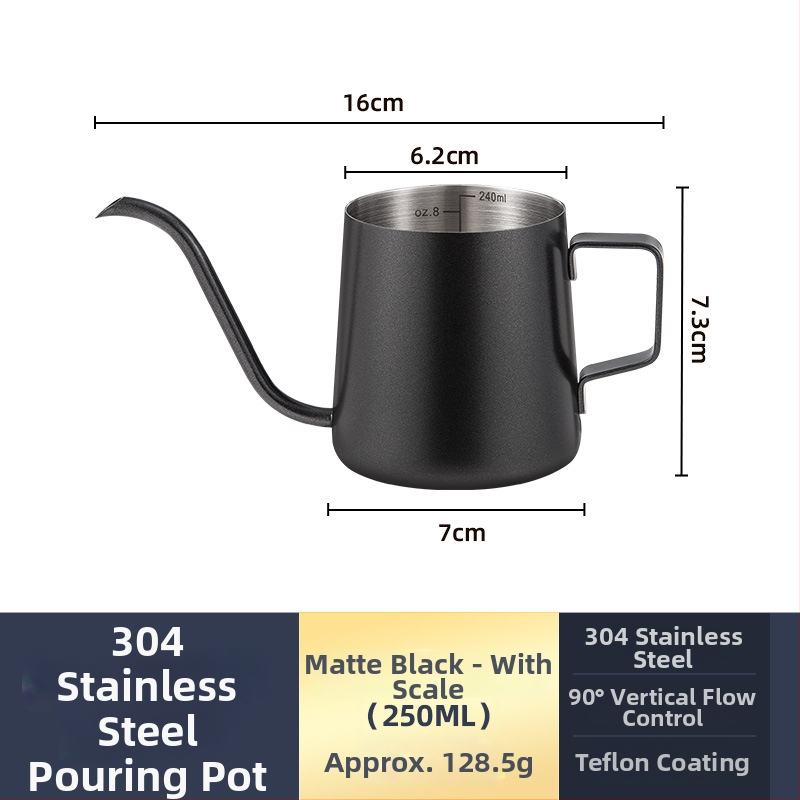 Ceainic pour-over din oțel inoxidabil 304, gură îngustă, control precis al apei pentru cafea filtrată, portabil pentru uz casnic