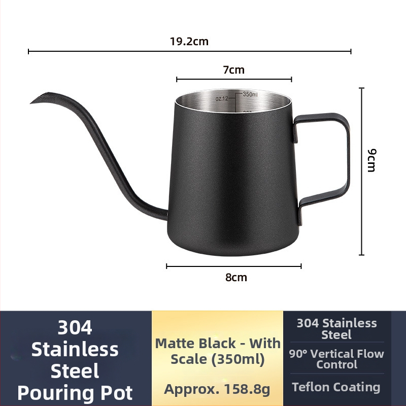Ceainic pour-over din oțel inoxidabil 304, gură îngustă, control precis al apei pentru cafea filtrată, portabil pentru uz casnic