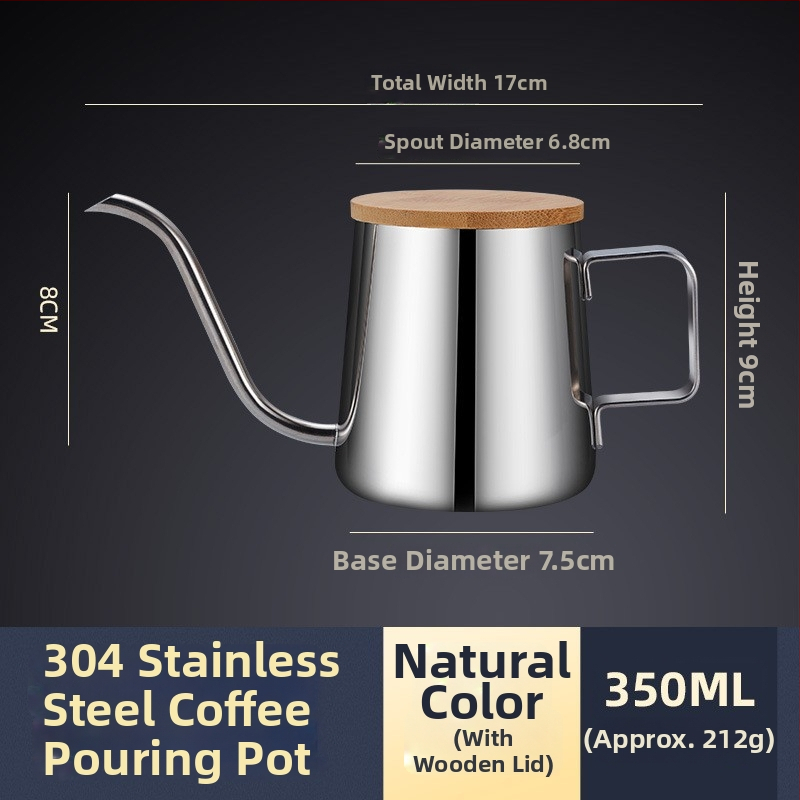 Ceainic pour-over din oțel inoxidabil 304, gură îngustă, control precis al apei pentru cafea filtrată, portabil pentru uz casnic
