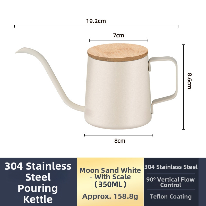 Ceainic pour-over din oțel inoxidabil 304, gură îngustă, control precis al apei pentru cafea filtrată, portabil pentru uz casnic