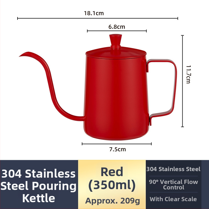 Ceainic pour-over din oțel inoxidabil 304, gură îngustă, control precis al apei pentru cafea filtrată, portabil pentru uz casnic