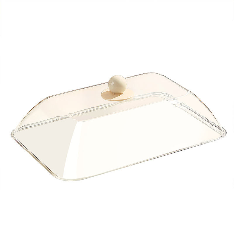 Cap pătrat din plastic, de calitate alimentară, transparent, protecție împotriva prafului, pentru alimentație rapidă comercială, acoperire pentru produse de panificație