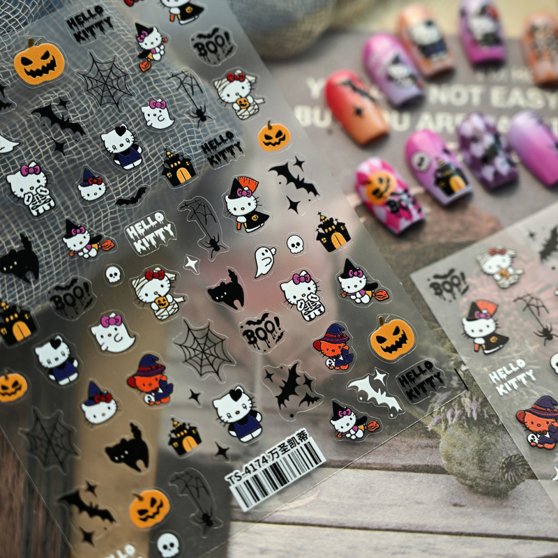 TS-4174 Iron Sweet Cool Halloween serija naljepnica za nokte – Motivi s mačkicama za djecu