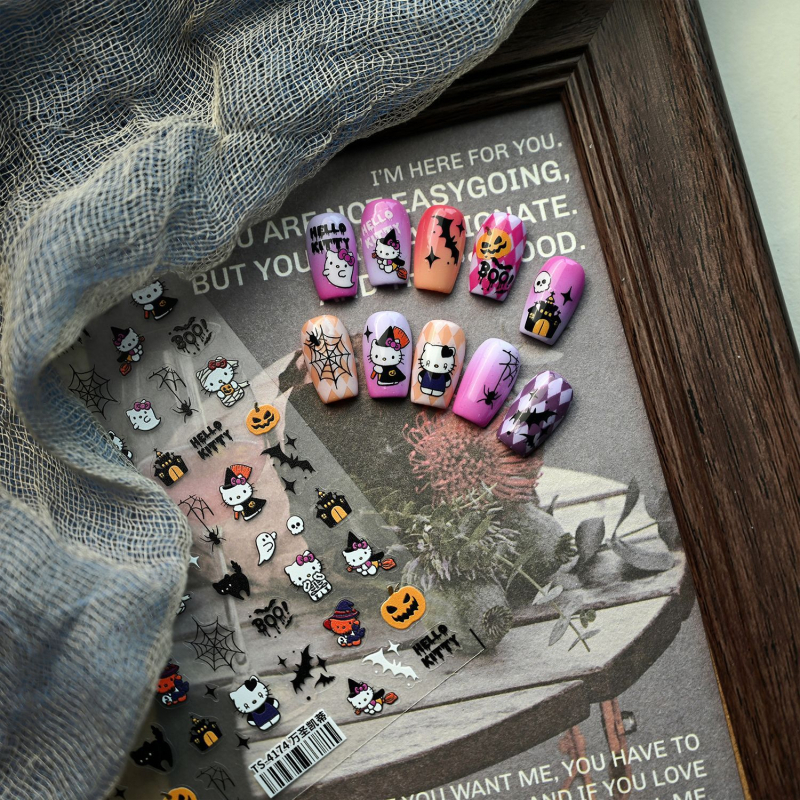 TS-4174 Iron Sweet Cool Halloween serija naljepnica za nokte – Motivi s mačkicama za djecu
