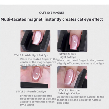 Zyzc Alat za nokte Cat Eye s jakim magnetom, staklenim perlama i kristalima za French gel lak