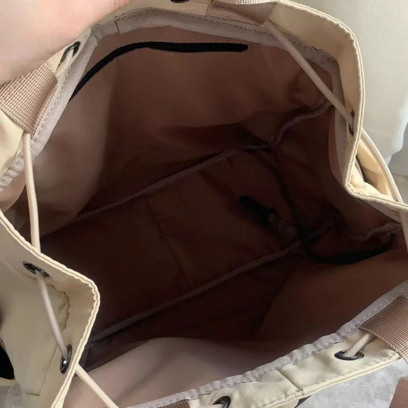 Minimalistička platnena ruksak velikog kapaciteta, svakodnevni ženski ruksak s vezicama, jednobojan, svestran i elegantan