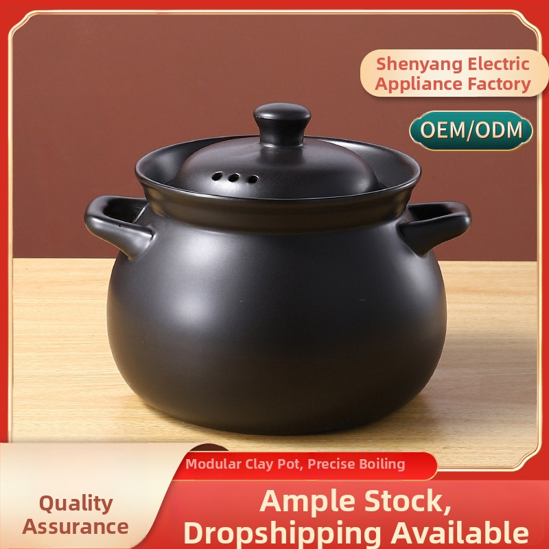 Tradicionalna glinena keramička posuda za kuhanje na otvorenom plamenu, s poklopcem, otporna na visoke temperature, kapacitet 2.1–3 L, 3.1–4 L ili više od 5 L