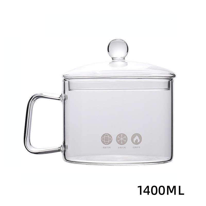 Oală din sticlă borosilicat pentru supe și tocănițe, cu capac și două mâneri, transparentă, mare capacitate, pentru uz casnic, compatibilă cu aragaz cu flacără deschisă