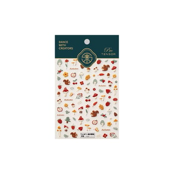 TS3871 Jesenske umirujuće naljepnice za nokte s vjevericom i gljivama, šumski stil, javorov list i bobičasto voće