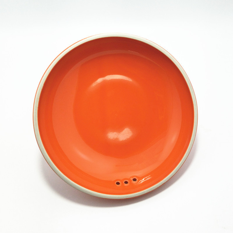 Capac ceramic portocaliu pentru oale de lut – capac universal pentru supe, oale și gătire lentă