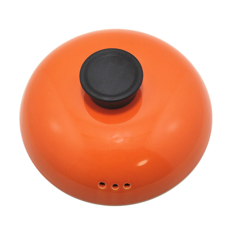 Capac ceramic portocaliu pentru oale de lut – capac universal pentru supe, oale și gătire lentă