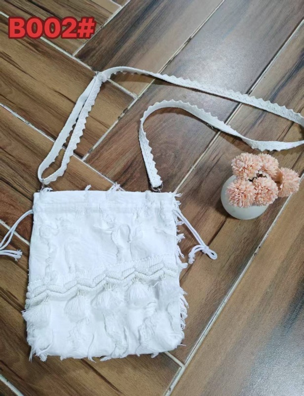 Tie-dye etničkog stila velika tote torba za žene, bijelo-plava s resicama, za rame ili crossbody, moderna i svestrana