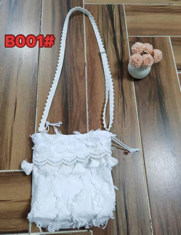 Tie-dye etničkog stila velika tote torba za žene, bijelo-plava s resicama, za rame ili crossbody, moderna i svestrana
