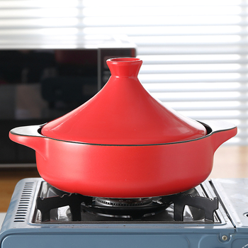Oală ceramică pentru orez cu capac Tajine, mică oală de gătit pentru pui cu orez, rezistentă la temperaturi înalte