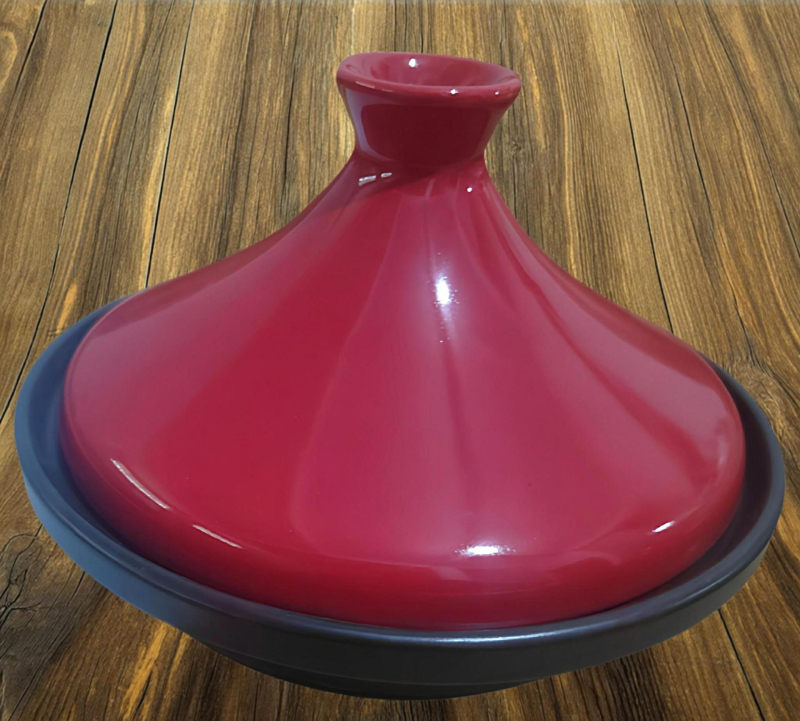 Oală ceramică pentru orez cu capac Tajine, mică oală de gătit pentru pui cu orez, rezistentă la temperaturi înalte