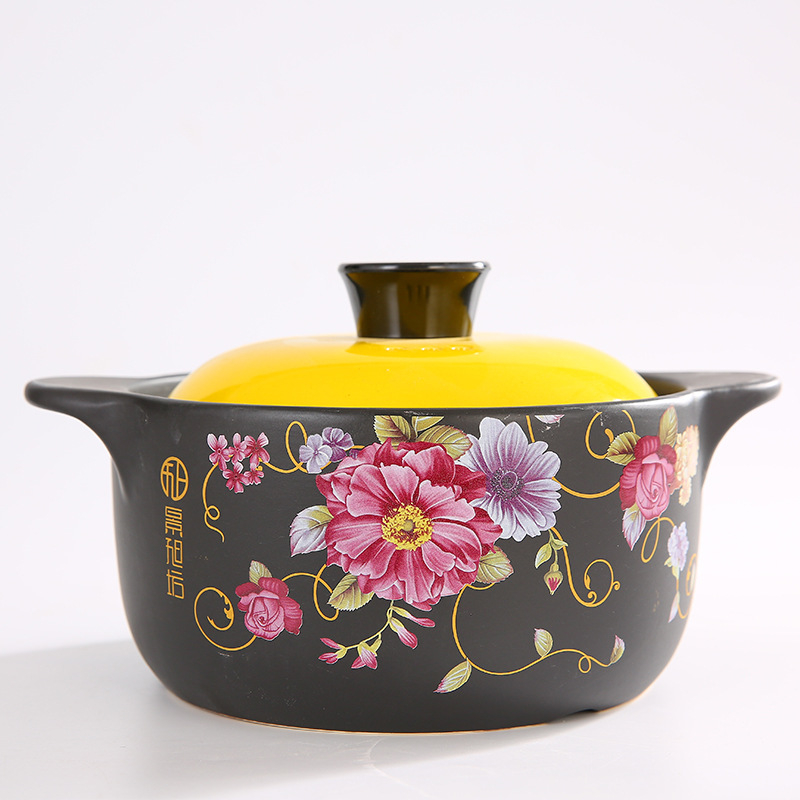 Caserol ceramică pentru supe și tocănițe, capac mare, compatibilă cu plita pe gaz, rezistentă la temperaturi înalte, personalizabilă