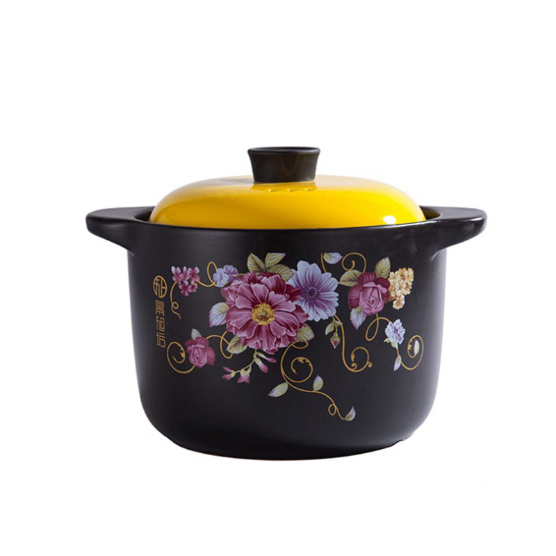Caserol ceramică pentru supe și tocănițe, capac mare, compatibilă cu plita pe gaz, rezistentă la temperaturi înalte, personalizabilă