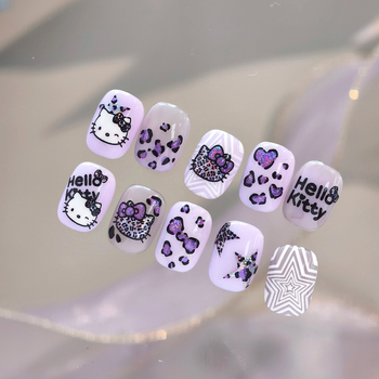 Tensor Nail naljepnice za nokte s leopard uzorkom, mačkica, srce, zvjezdica i mašna