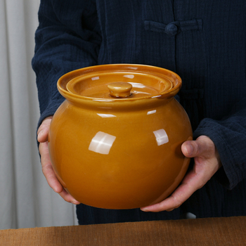 Oală ceramică cu capac, de capacitate mare, pentru fierbere și gătit la abur, potrivită pentru uz casnic și banchete