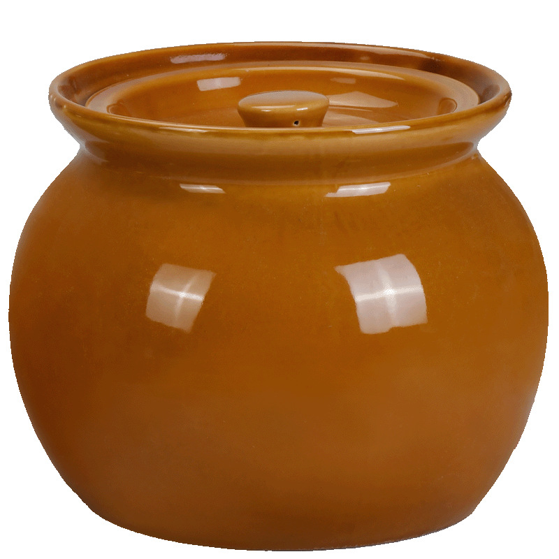 Oală ceramică cu capac, de capacitate mare, pentru fierbere și gătit la abur, potrivită pentru uz casnic și banchete