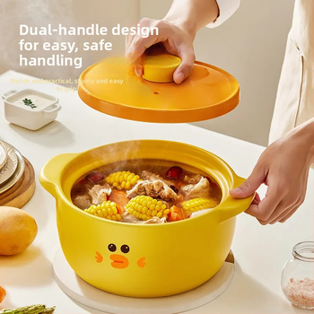 Oală de lut ceramic pentru uz casnic, rezistentă la temperaturi înalte, fără fisuri, compatibilă cu aragazul pe Gaz, 2.1–3 L, pentru orez în oală de lut și supe