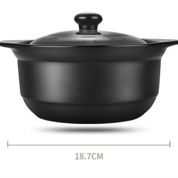 Oală de lut ceramic pentru uz casnic, rezistentă la temperaturi înalte, fără fisuri, compatibilă cu aragazul pe Gaz, 2.1–3 L, pentru orez în oală de lut și supe
