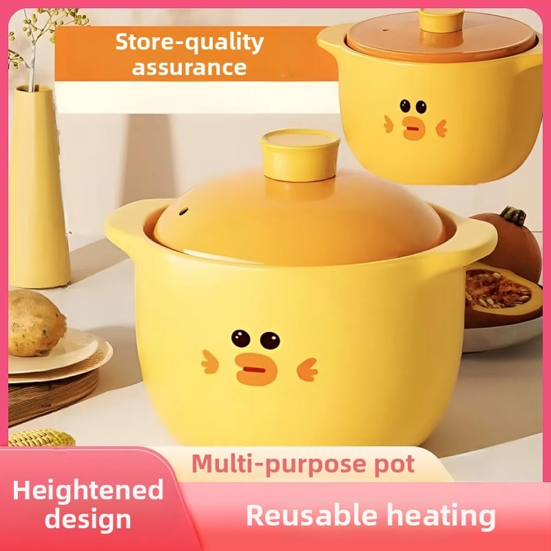 Oală de lut ceramic pentru uz casnic, rezistentă la temperaturi înalte, fără fisuri, compatibilă cu aragazul pe Gaz, 2.1–3 L, pentru orez în oală de lut și supe