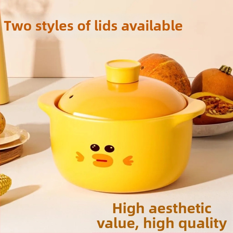 Oală de lut ceramic pentru uz casnic, rezistentă la temperaturi înalte, fără fisuri, compatibilă cu aragazul pe Gaz, 2.1–3 L, pentru orez în oală de lut și supe