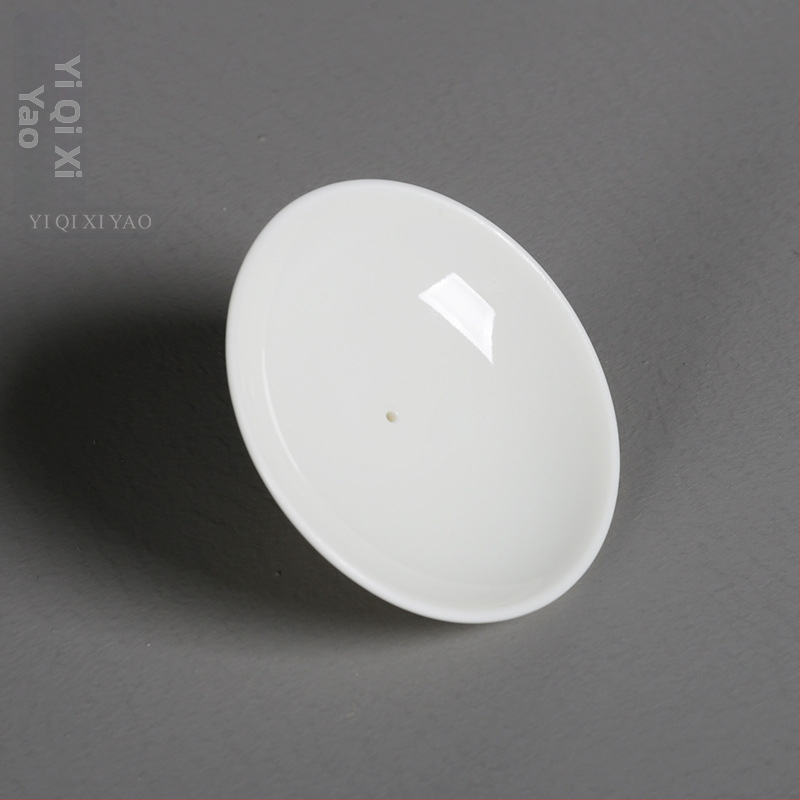 Biely porcelánový kryt pre gaiwan, príslušenstvo na čaj