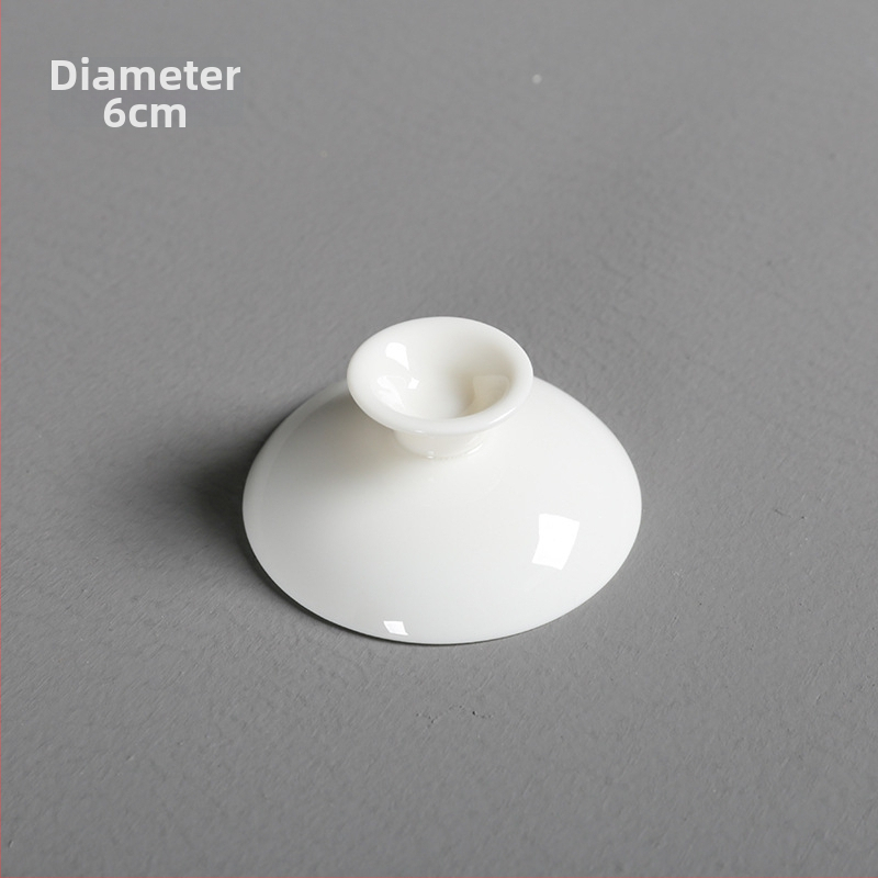 Biely porcelánový kryt pre gaiwan, príslušenstvo na čaj