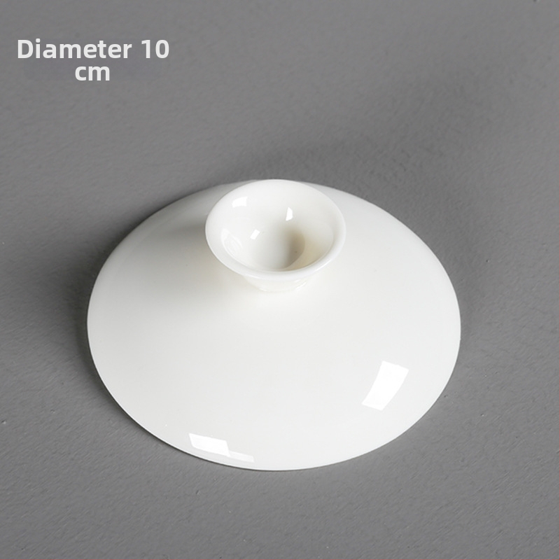 Biely porcelánový kryt pre gaiwan, príslušenstvo na čaj