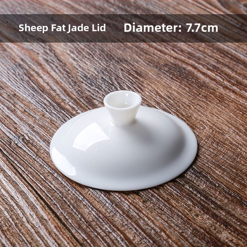 Biely porcelánový kryt pre gaiwan, príslušenstvo na čaj