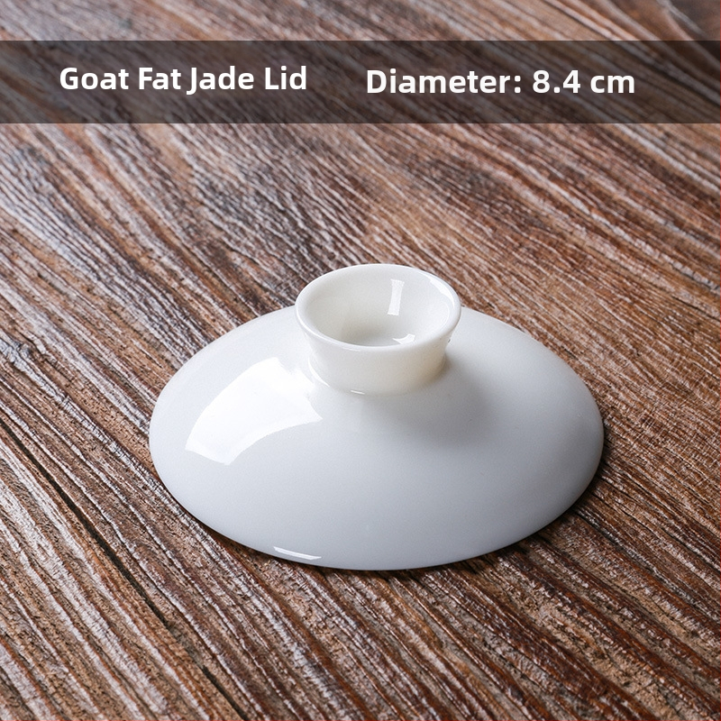 Biely porcelánový kryt pre gaiwan, príslušenstvo na čaj