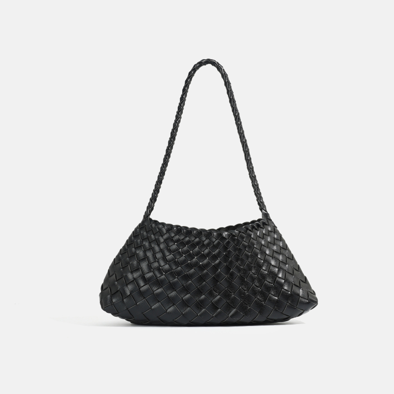 Ženska torba ručno pletene, retro i visokokvalitetna, za svakodnevnu upotrebu; stil pod pazuh/rameni, elegantna i svestrana košarasta torba