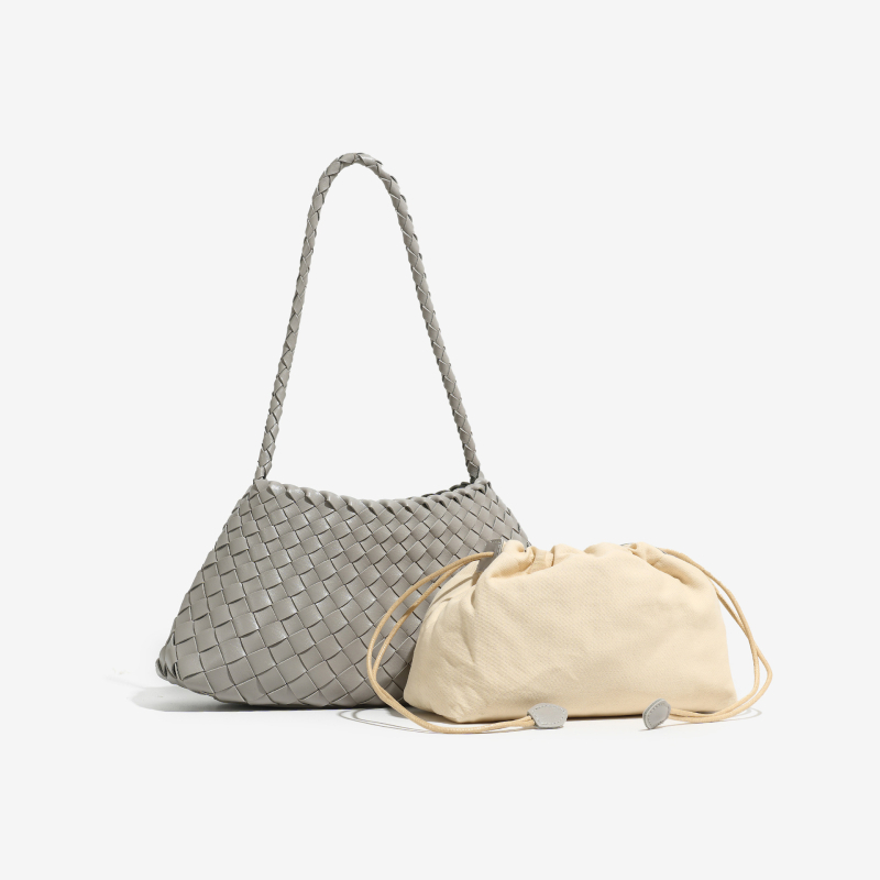 Ženska torba ručno pletene, retro i visokokvalitetna, za svakodnevnu upotrebu; stil pod pazuh/rameni, elegantna i svestrana košarasta torba