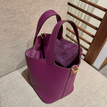 Torba od prave kože za žene – bucket bag, velika zapremina, uspravni kvadratni oblik, boja slonova siva