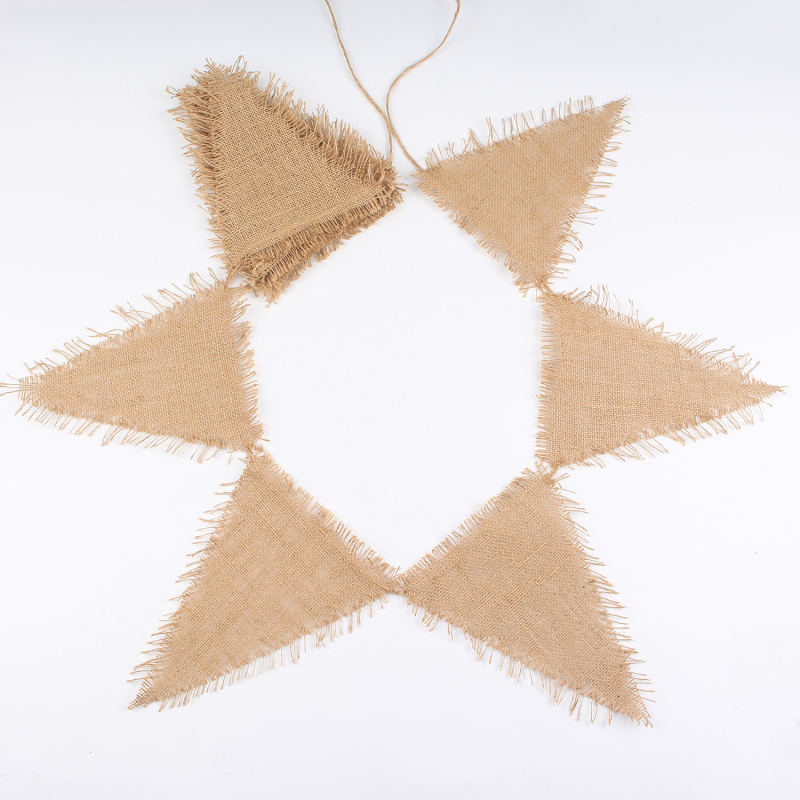 Steaguri din iută pentru nuntă – 12 pennanturi decorative pentru decor de petreceri