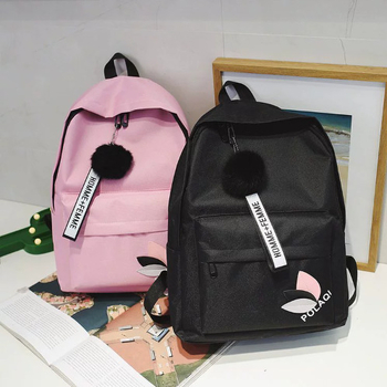 Ženski ruksak u korejskom stilu s motivom lišća, platneni ruksak, za školu i putovanja, pretinac za laptop do 10 inča, 20–35 L, vodootporan.