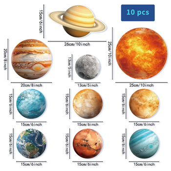 Set de 10 pandantive spirale planetare pentru decor de petrecere