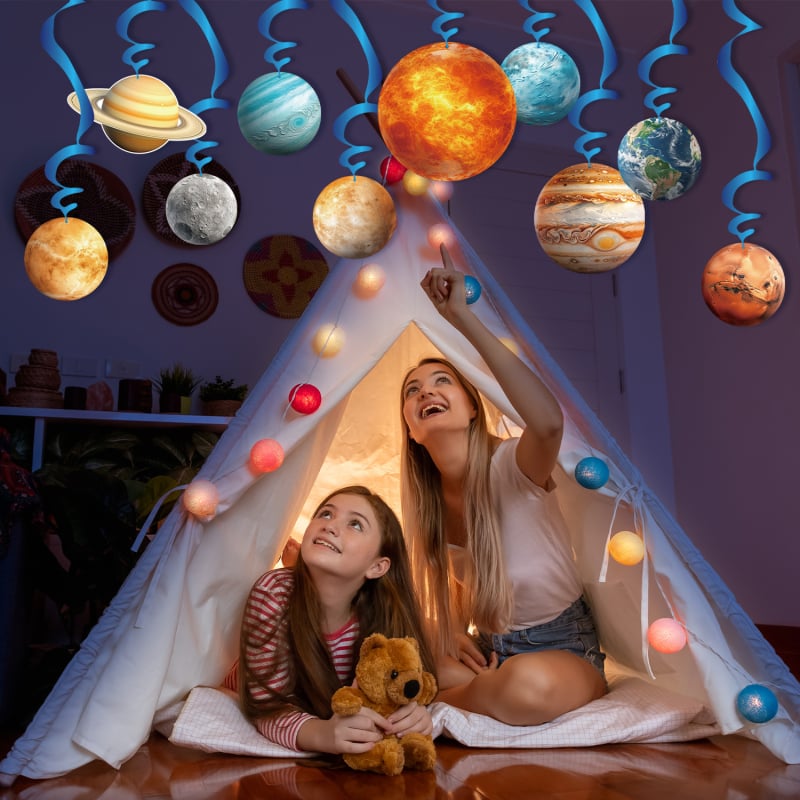 Set de 10 pandantive spirale planetare pentru decor de petrecere