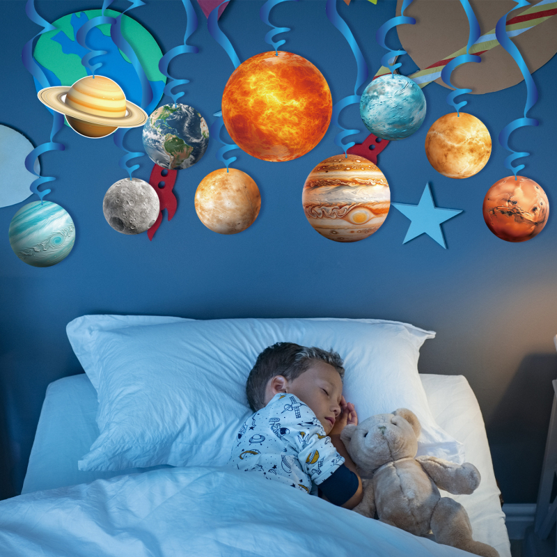 Set de 10 pandantive spirale planetare pentru decor de petrecere