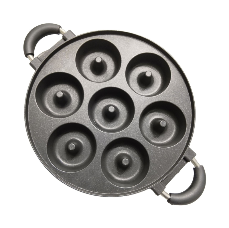 Tavă antiaderentă cu 7 găuri pentru Takoyaki, aluminiu, găuri rotunde